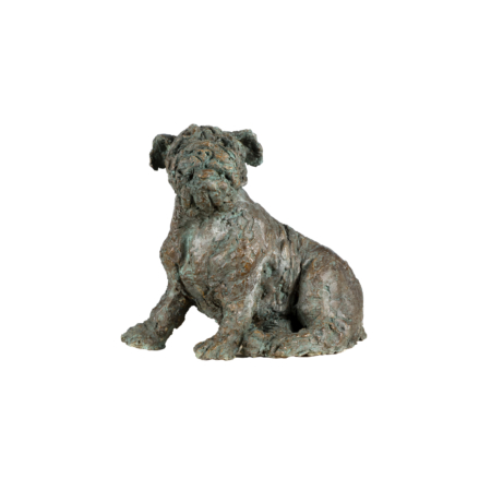 Joconde sculpture en terre cuite patinée de Nathalie Soulet représentant un bulldog anglais