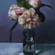 roses du jardin huile sur toile Laurent Dauptain